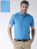RIAG Blue Men's Half Sleeves Solid Shirt | Grocsy