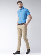 RIAG Blue Men's Half Sleeves Solid Shirt | Grocsy