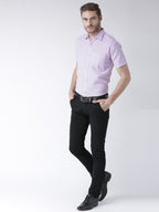 RIAG Purple Men's Half Sleeves Solid Shirt | Grocsy