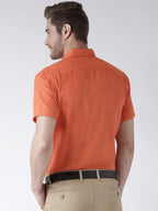 RIAG Orange Men's Half Sleeves Solid Shirt | Grocsy