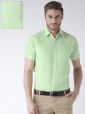 RIAG Green Men's Half Sleeves Solid Shirt | Grocsy