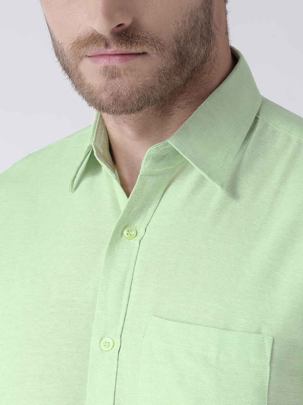 RIAG Green Men's Half Sleeves Solid Shirt | Grocsy