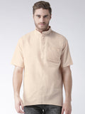 RIAG Men's Beige Cotton Short Ethnic Kurta | Grocsy