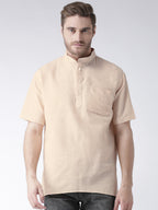 RIAG Men's Beige Cotton Short Ethnic Kurta | Grocsy