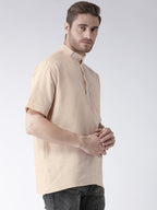 RIAG Men's Beige Cotton Short Ethnic Kurta | Grocsy