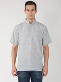 RIAG Men's Grey Cotton Short Ethnic Kurta | Grocsy