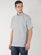 RIAG Men's Grey Cotton Short Ethnic Kurta | Grocsy