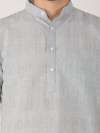 RIAG Men's Grey Cotton Short Ethnic Kurta | Grocsy