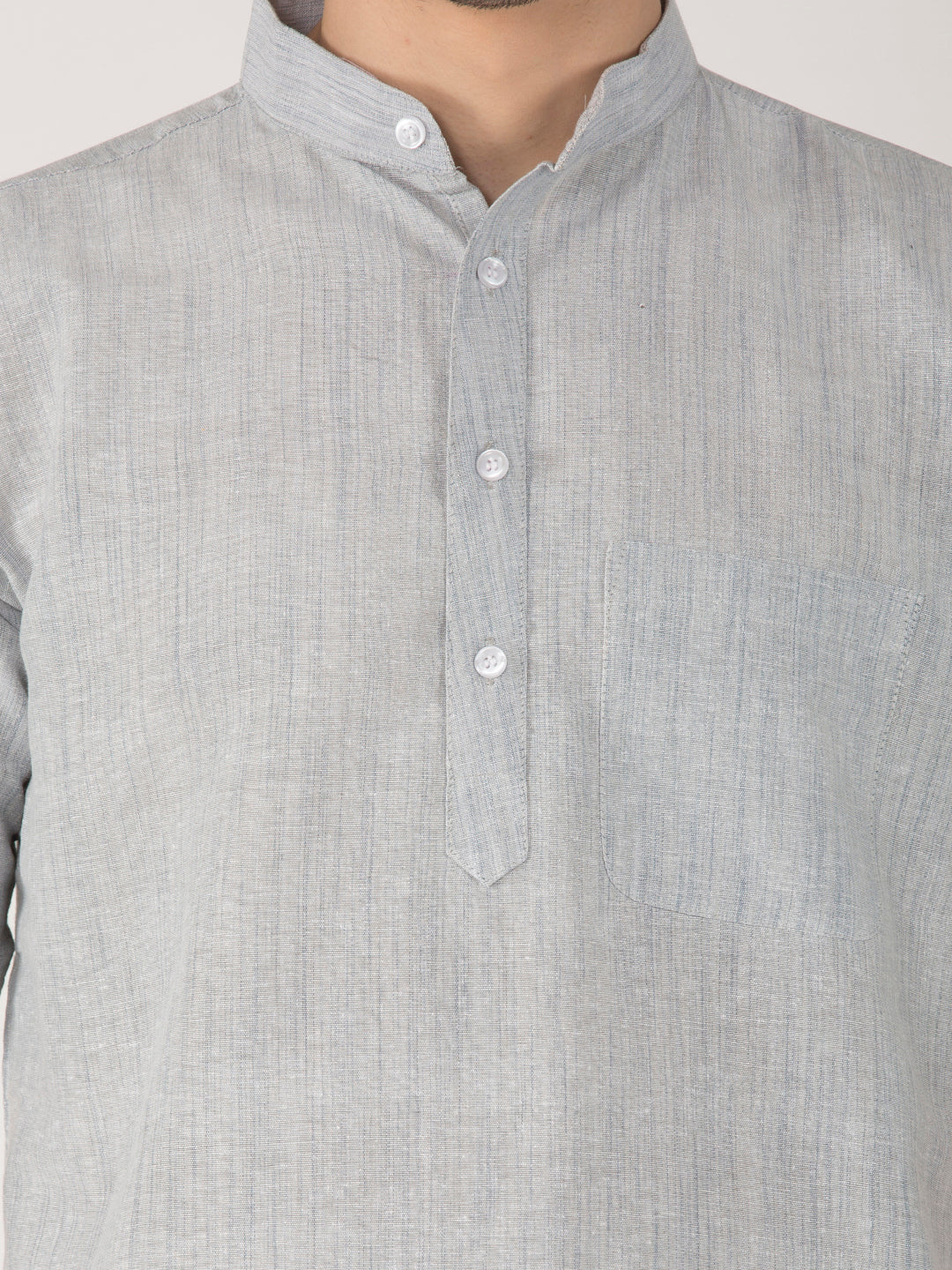 RIAG Men's Grey Cotton Short Ethnic Kurta | Grocsy
