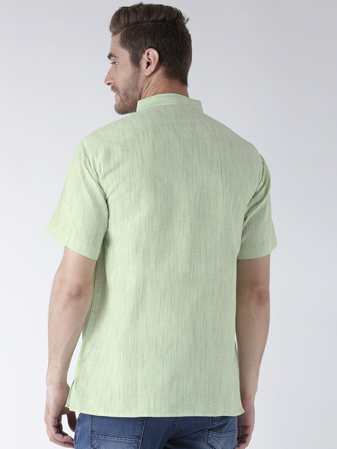 RIAG Men's Green Cotton Short Ethnic Kurta | Grocsy