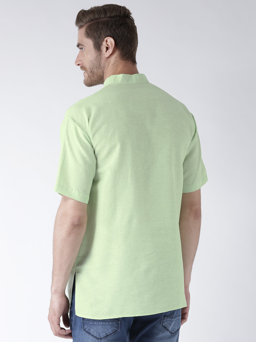 RIAG Men's Green Cotton Short Ethnic Kurta | Grocsy