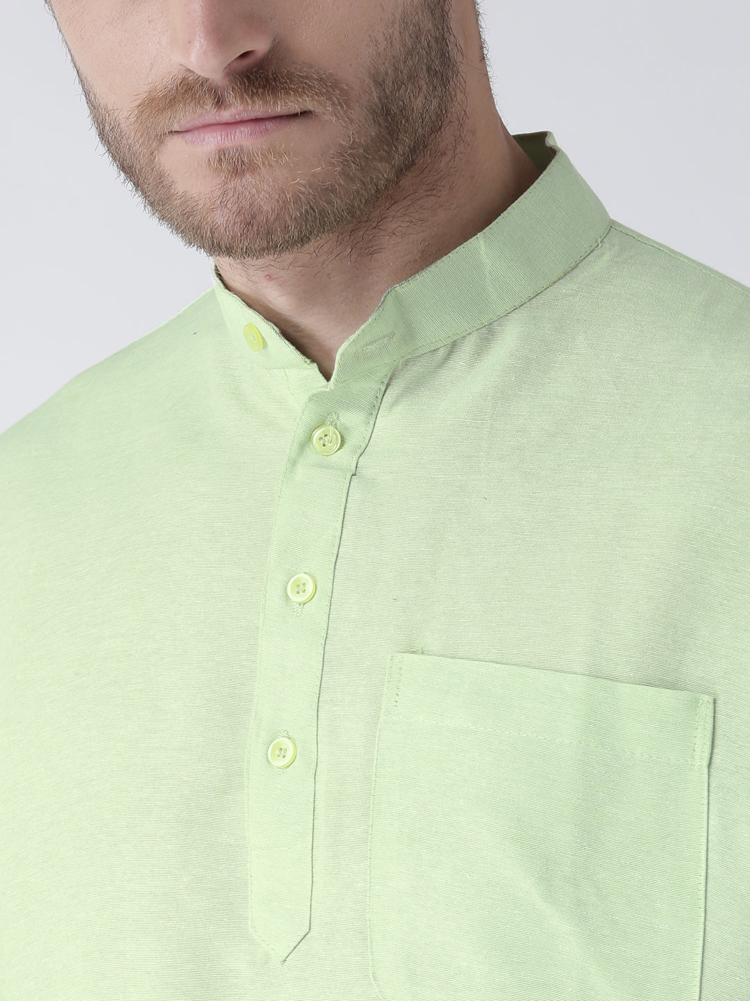 RIAG Men's Green Cotton Short Ethnic Kurta | Grocsy