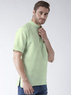 RIAG Men's Green Cotton Short Ethnic Kurta | Grocsy