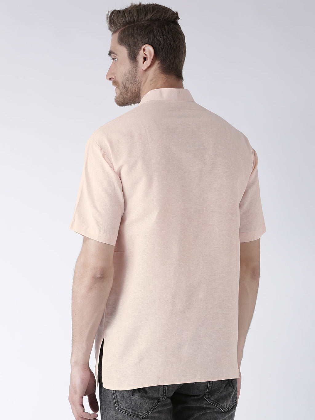 RIAG Men's Beige Cotton Short Ethnic Kurta | Grocsy
