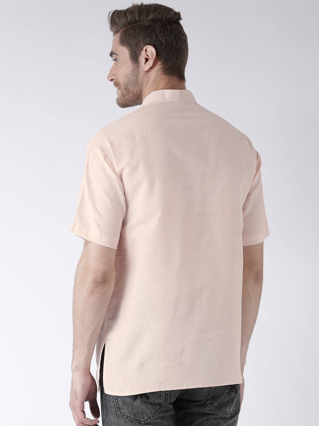 RIAG Men's Beige Cotton Short Ethnic Kurta | Grocsy