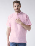 RIAG Men's Pink Cotton Short Ethnic Kurta | Grocsy