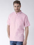 RIAG Men's Pink Cotton Short Ethnic Kurta | Grocsy