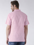 RIAG Men's Pink Cotton Short Ethnic Kurta | Grocsy