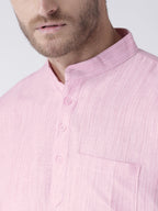 RIAG Men's Pink Cotton Short Ethnic Kurta | Grocsy