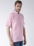 RIAG Men's Pink Cotton Short Ethnic Kurta | Grocsy