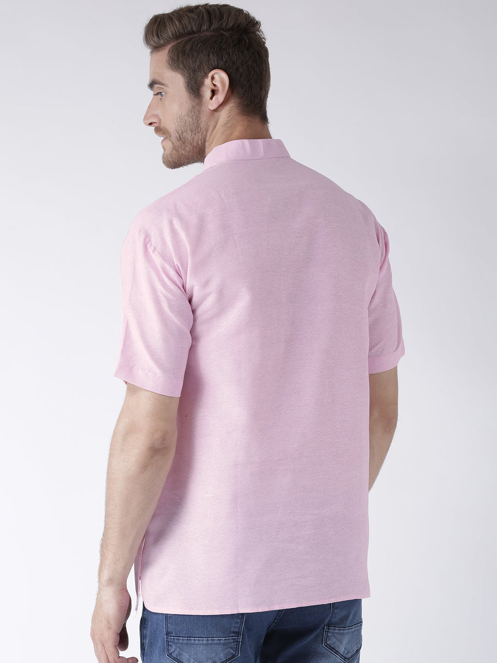 RIAG Men's Pink Cotton Short Ethnic Kurta | Grocsy
