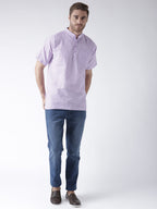 RIAG Men's Purple Cotton Short Ethnic Kurta | Grocsy