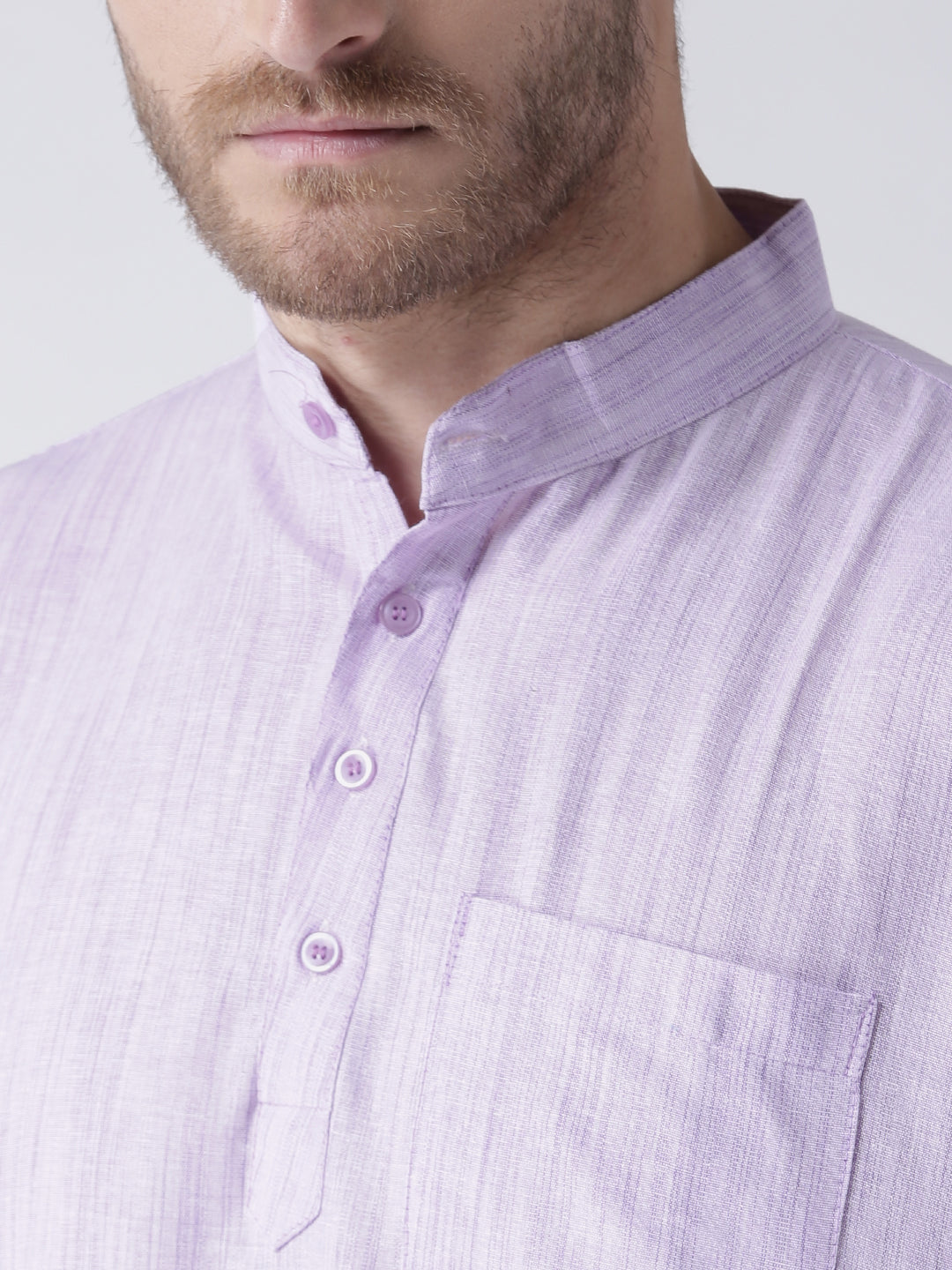 RIAG Men's Purple Cotton Short Ethnic Kurta | Grocsy