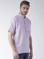 RIAG Men's Purple Cotton Short Ethnic Kurta | Grocsy
