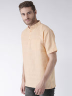 RIAG Men's Beige Cotton Short Ethnic Kurta | Grocsy