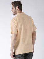 RIAG Men's Beige Cotton Short Ethnic Kurta | Grocsy