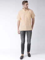 RIAG Men's Beige Cotton Short Ethnic Kurta | Grocsy