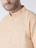 RIAG Men's Beige Cotton Short Ethnic Kurta | Grocsy