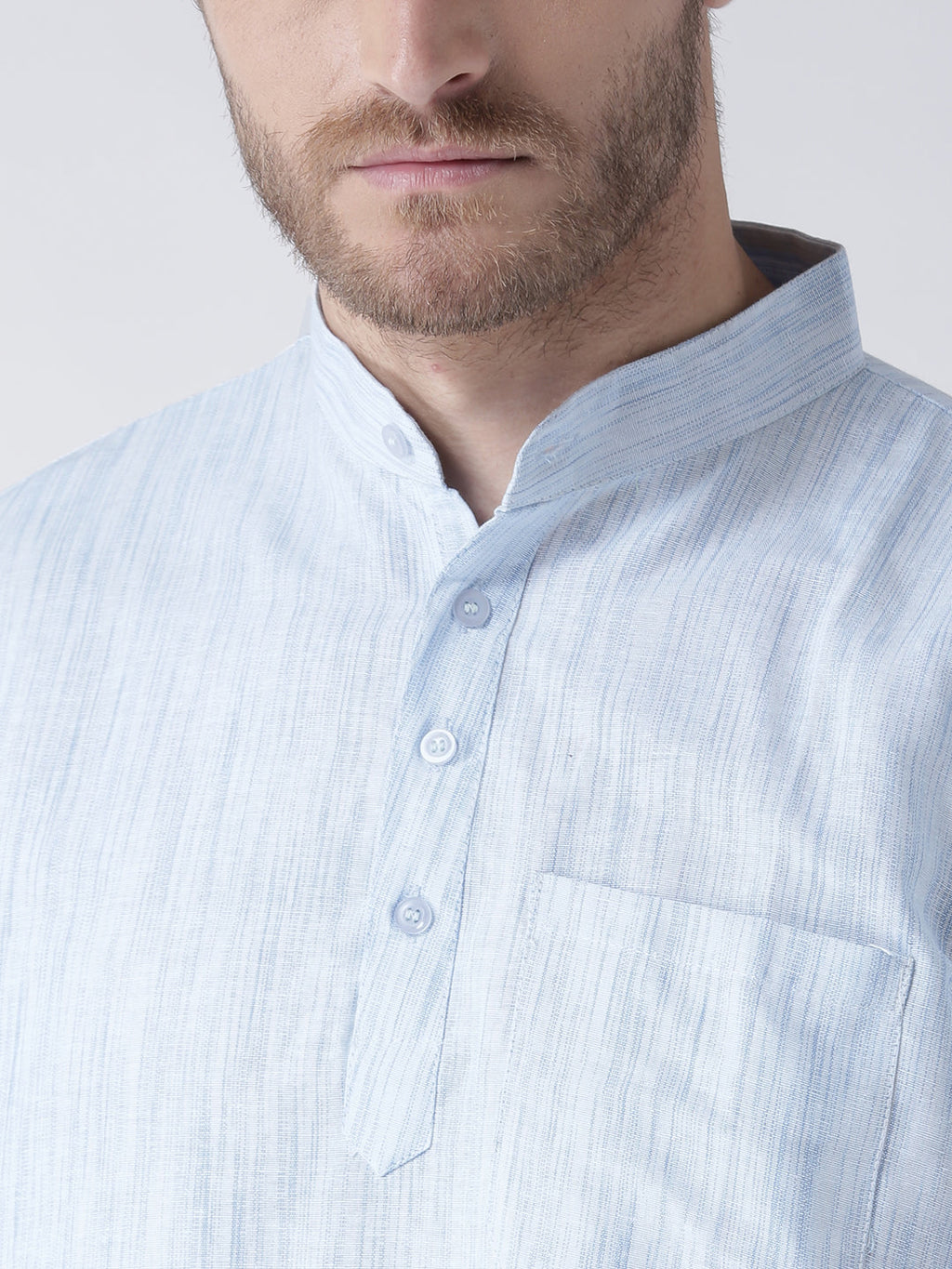 RIAG Men's Blue Cotton Short Ethnic Kurta | Grocsy