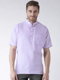 RIAG Men's Purple Cotton Short Ethnic Kurta | Grocsy