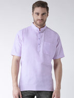 RIAG Men's Purple Cotton Short Ethnic Kurta | Grocsy