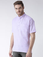 RIAG Men's Purple Cotton Short Ethnic Kurta | Grocsy