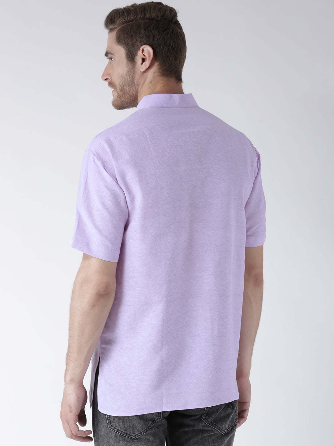 RIAG Men's Purple Cotton Short Ethnic Kurta | Grocsy