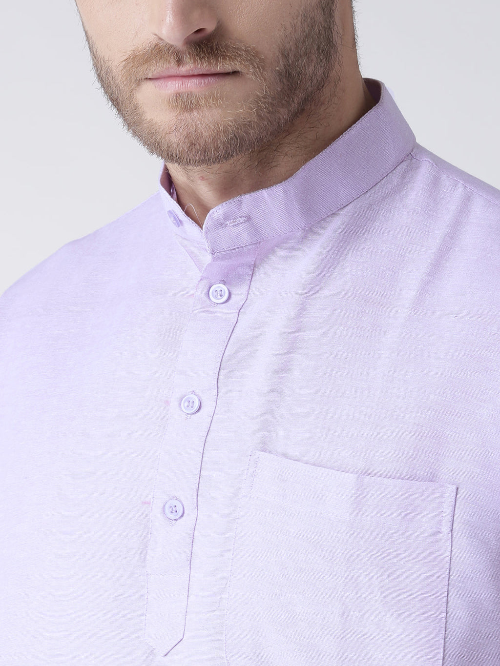 RIAG Men's Purple Cotton Short Ethnic Kurta | Grocsy