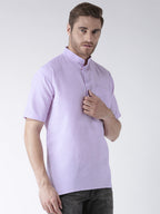 RIAG Men's Purple Cotton Short Ethnic Kurta | Grocsy