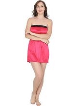 Ruhani HLSC Poly Satin Pink Tube Short Nighty Fits Bust (Ruhani-NT-07-FS) | Grocsy