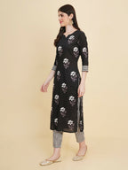 Designer Stylish black Cotton Stitched Suit With Dupatta - Tanisha | Grocsy