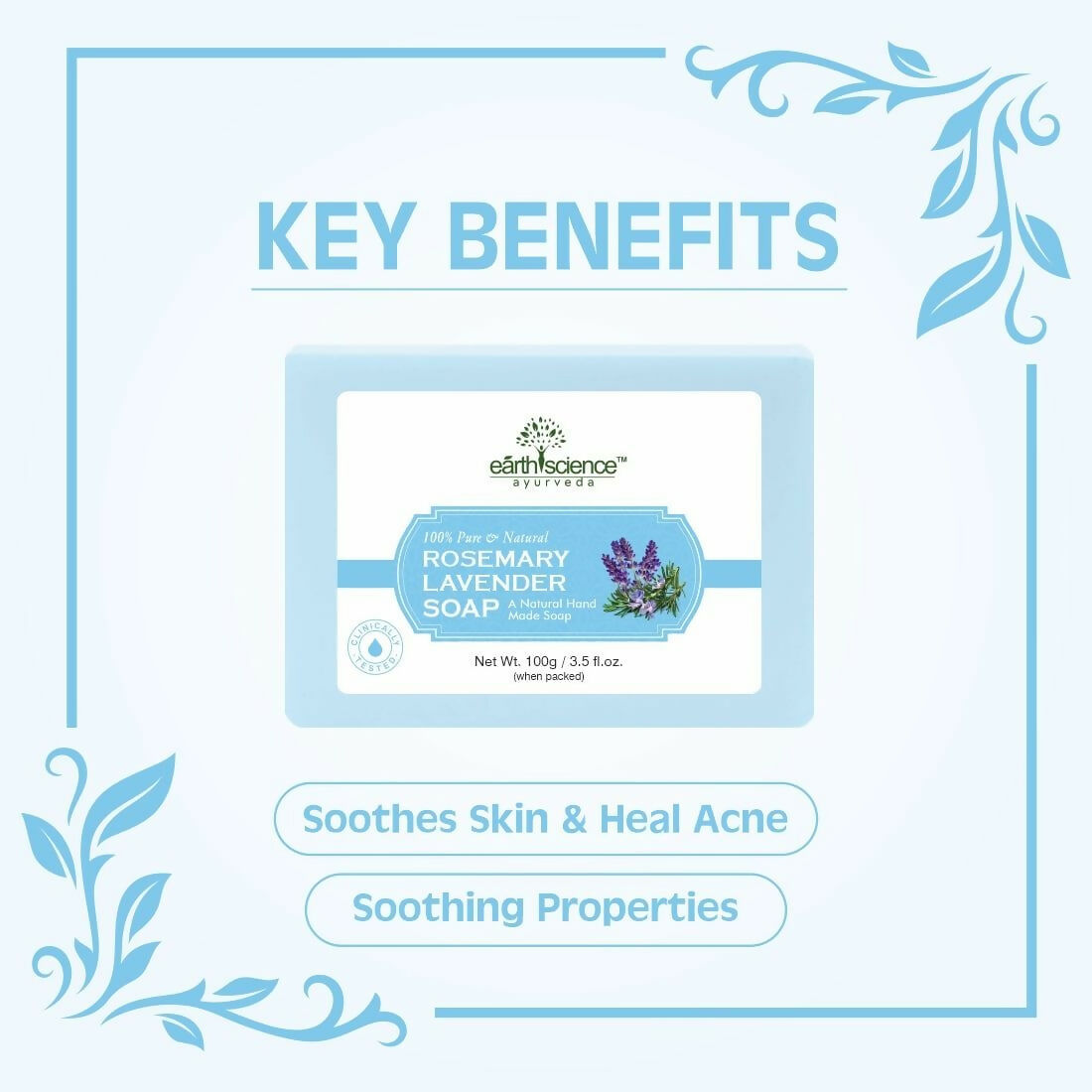 Earth Science Ayurveda Rosemary Lavender Bath Soap | Grocsy
