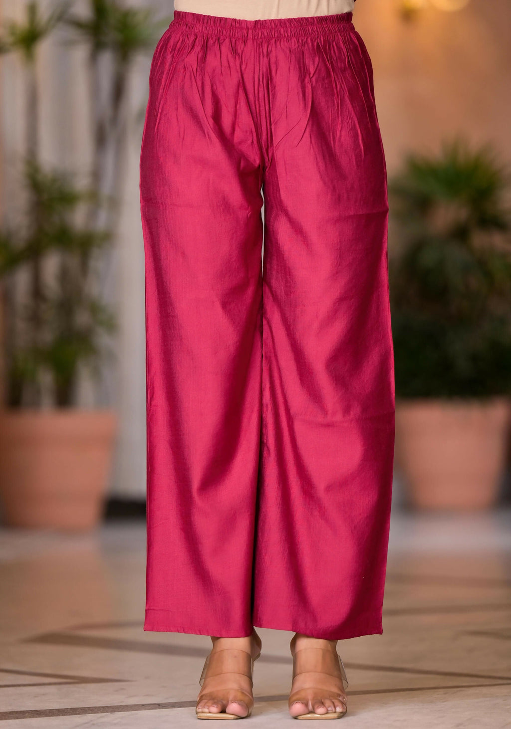 Juniper Women's Fuchsia Zari Embroidered Cotton Kurta Set With Button Closure | Grocsy
