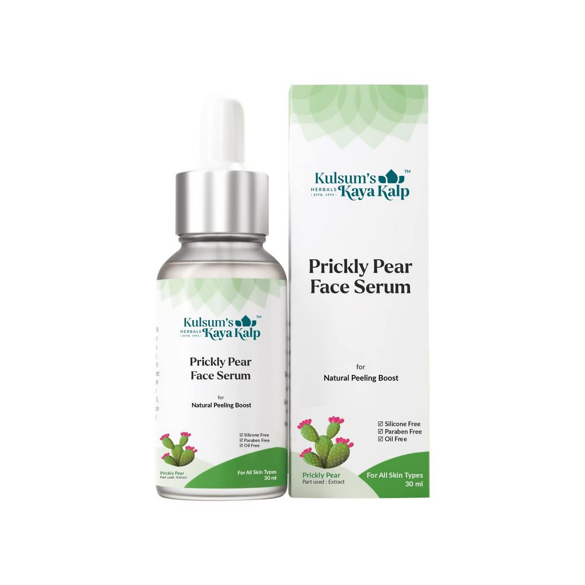 Kulsum's Kaya Kalp Prickly Pear Face Serum For Natural Peeling Boost | Grocsy