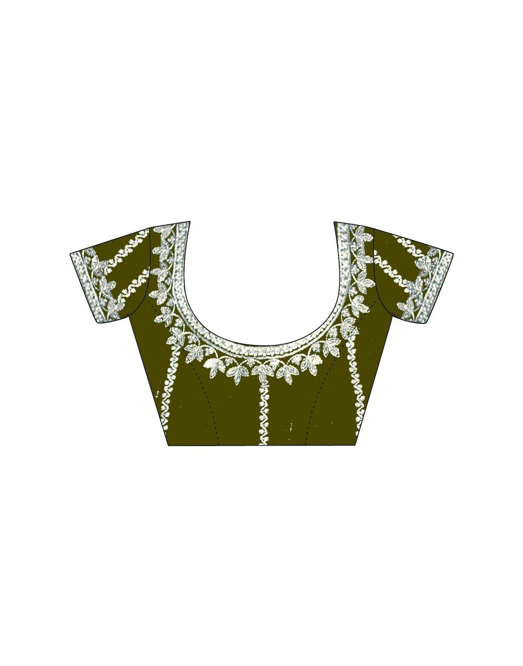 Joban Fashion Tissue Silk Olive Green Color Embroidery Saree | Grocsy