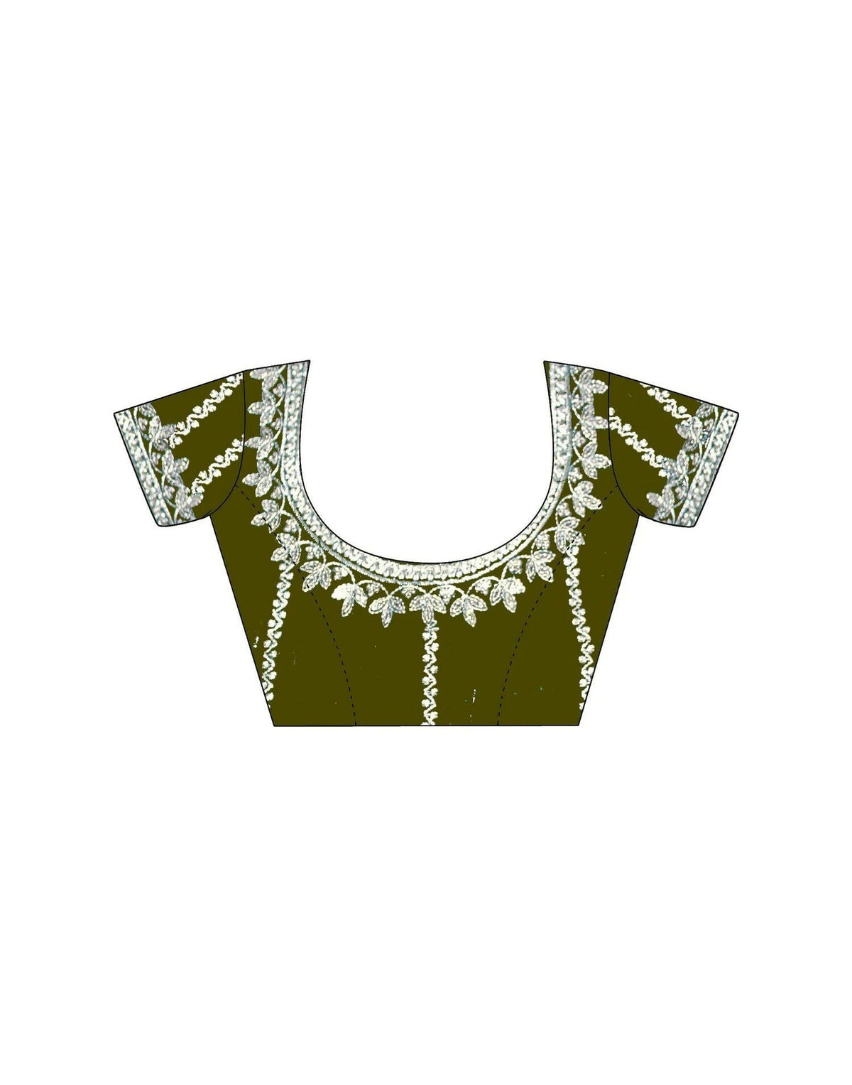 Joban Fashion Tissue Silk Olive Green Color Embroidery Saree | Grocsy