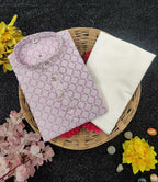 Neera Trendz Pink Cotton Thread Embroidery Kid's Kurta Pajama | Grocsy