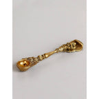 eCraftIndia Gold-Toned Ethnic Carved Brass Long Stick Diya with 1 Wick for Pooja Room | Grocsy