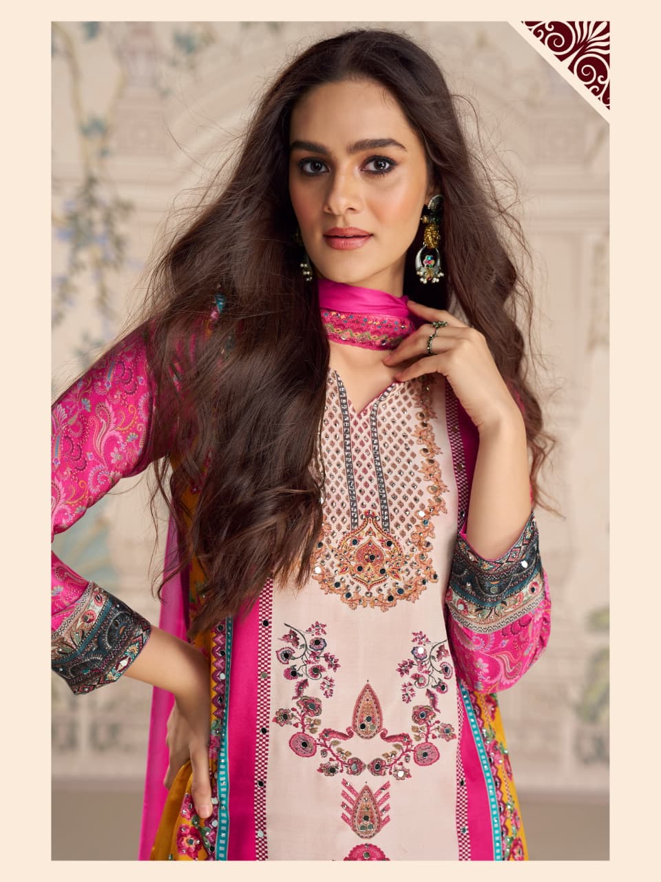Aarshi Fashions Pink Heavy Crepe Digital Print Full Stitched Palazzo Suits | Grocsy
