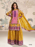 Aarshi Fashions Yellow Heavy Crepe Digital Print Full Stitched Palazzo Suits | Grocsy